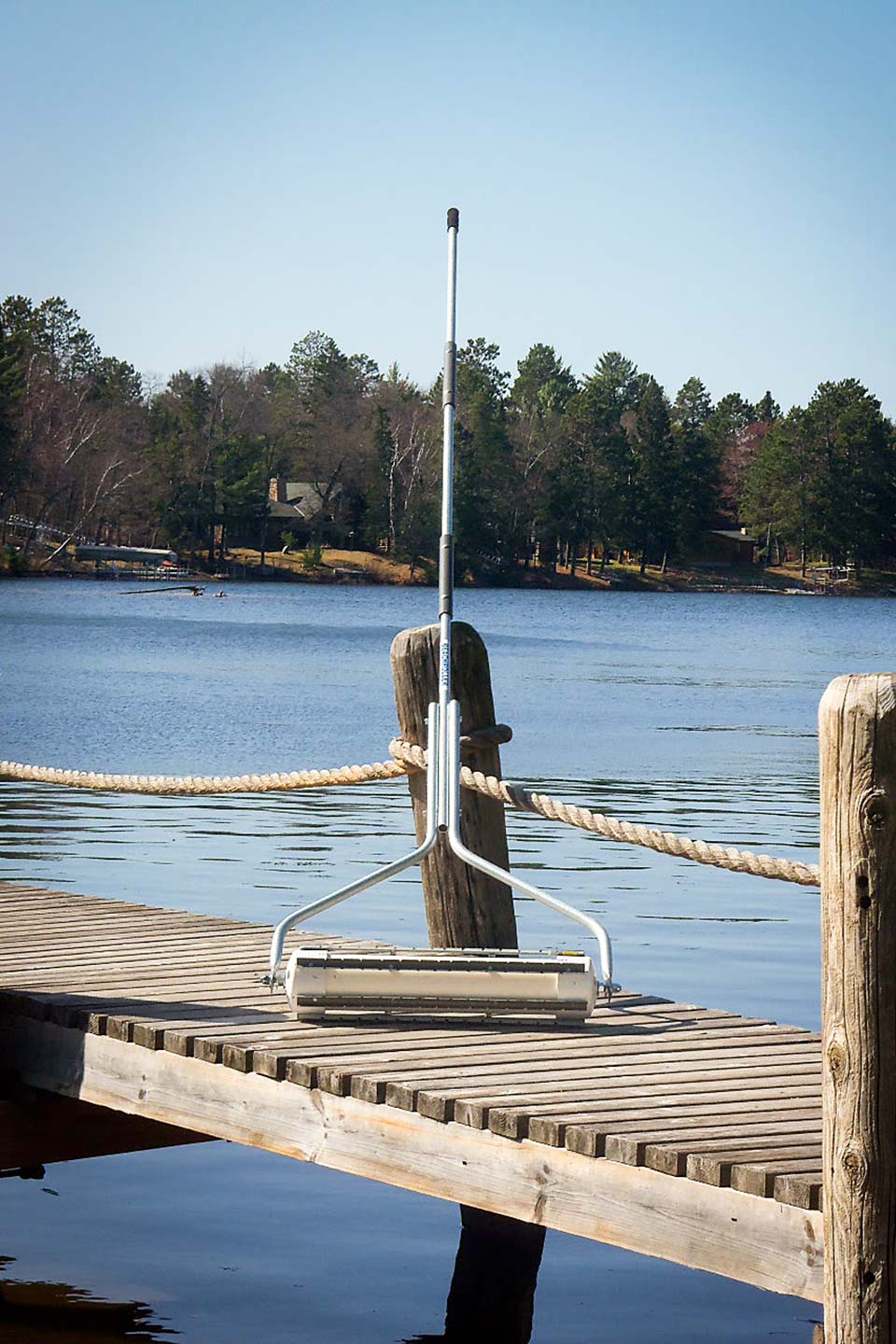 Scott Aerator Beachroller Weed Eliminator on a dock